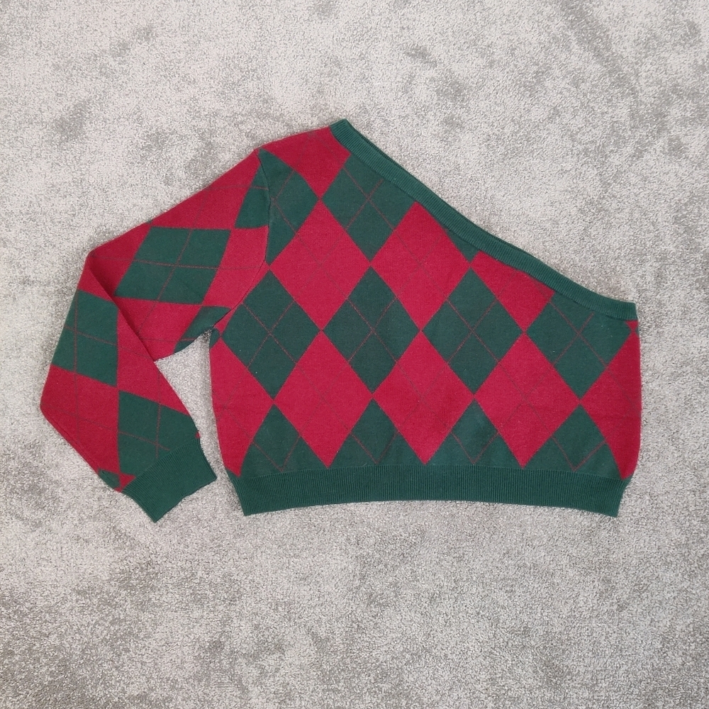 Calvin Klein Jeans Christmas Holiday Sweater Size Large - Festive Plaid Argyle